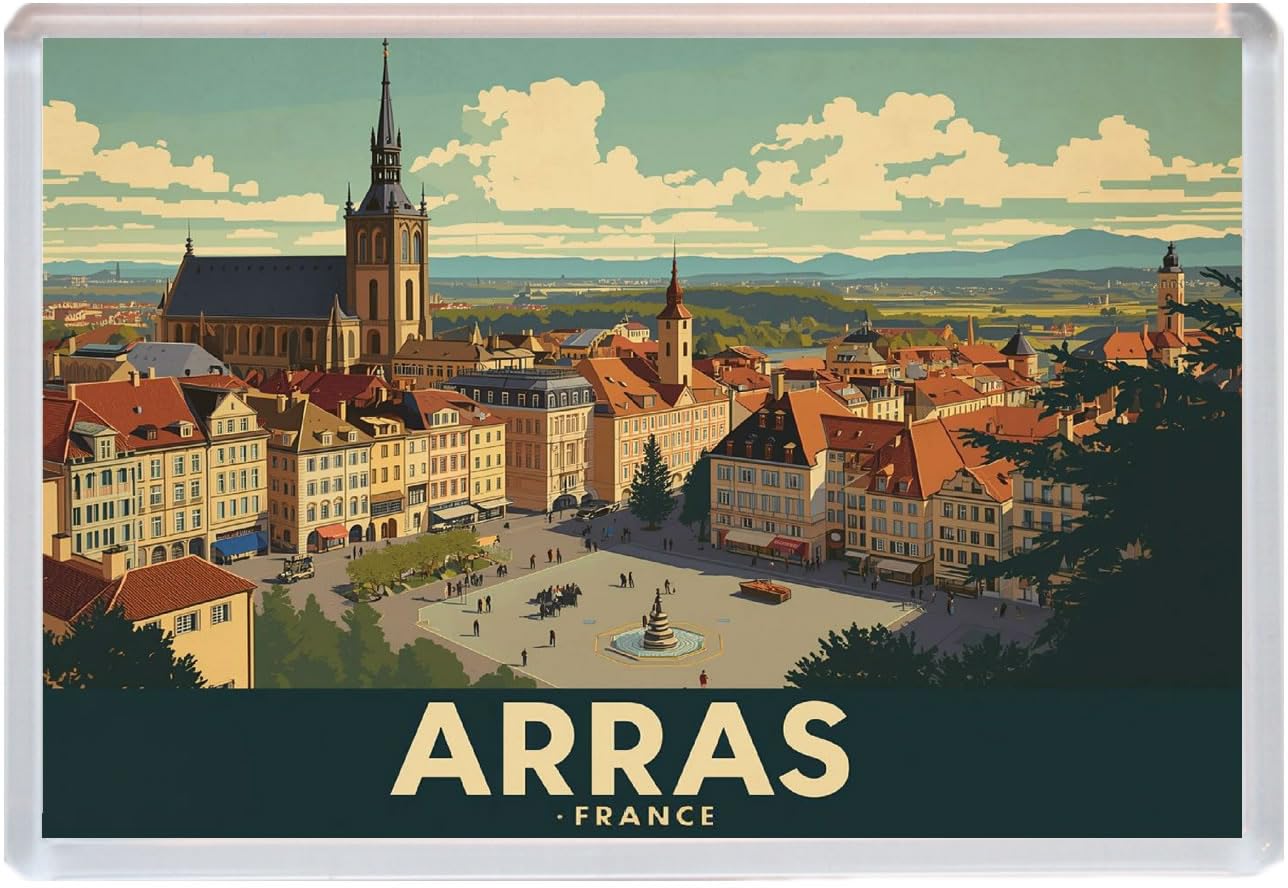 Baked Bean Store Multicolor Arras - France - Jumbo Artistic Fridge Magnet 96 X 67Mm Bbsfhm3142