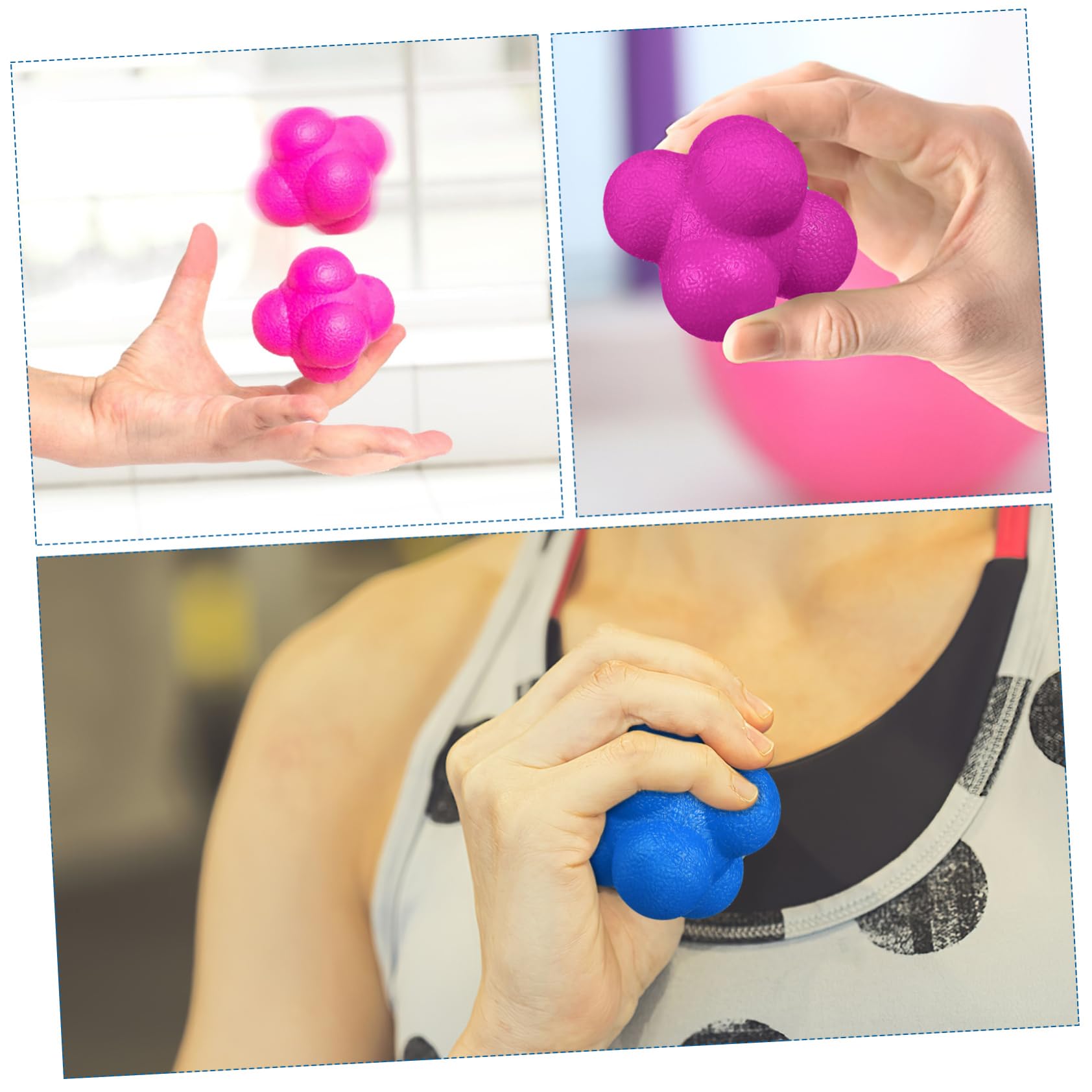 Toyvian TPR Balones 6 Piezas de Reacción Hexagonales para Entrenamiento