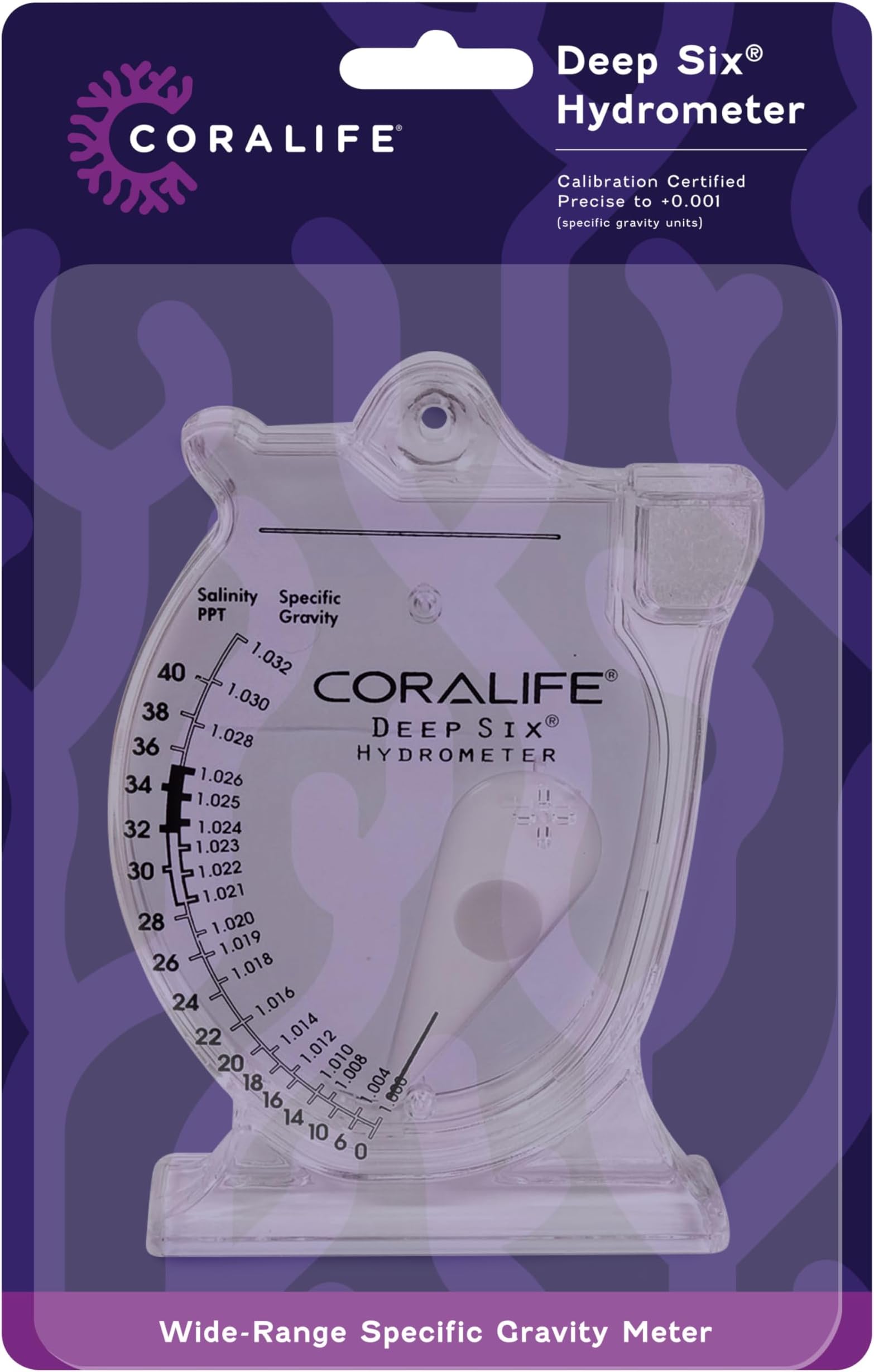 Aquarium Fish Tank Deep Six Hydrometer For Measuring Water Salinity PPT and Specific Gravity