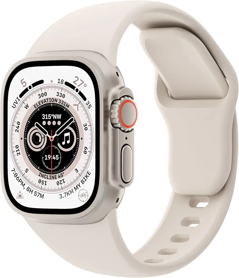 Pulseiras unissex compatíveis com Apple Watch de 38 mm, 40 mm, 41 mm, 42 mm, 44 mm, 45 mm e 49 mm, de silicone macio para iWatch séries Ultra 10/9/8/7/6/5/4/3/2/1 SE
