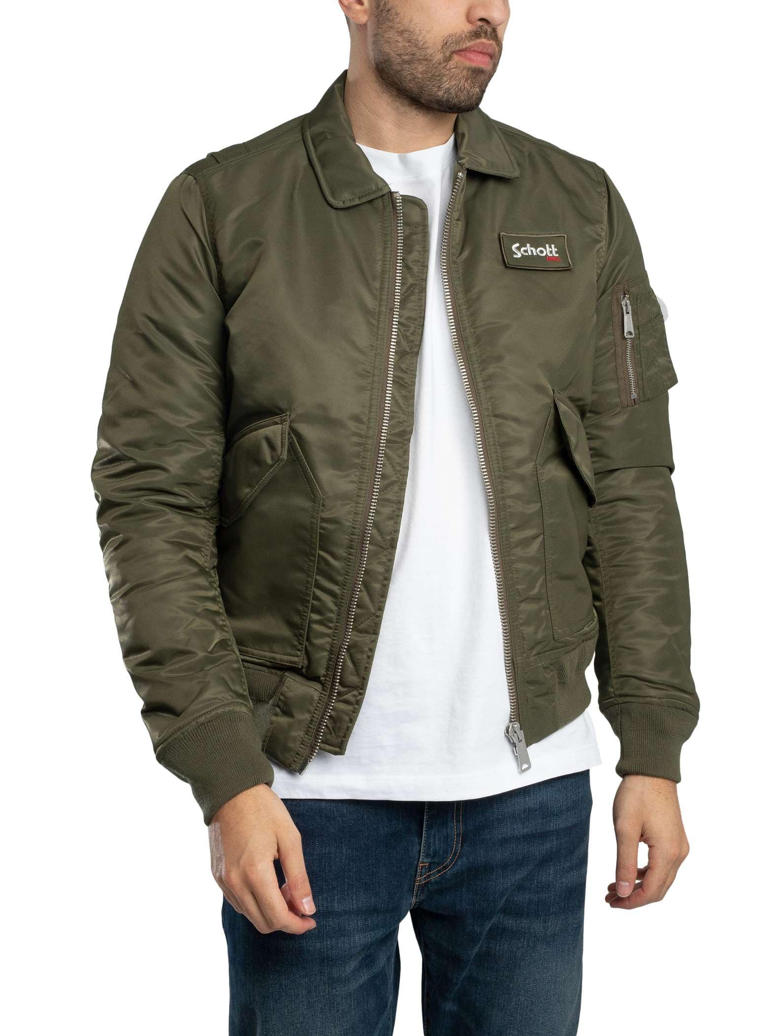 Schott NYC Unisex Bombers, Army Khaki, L