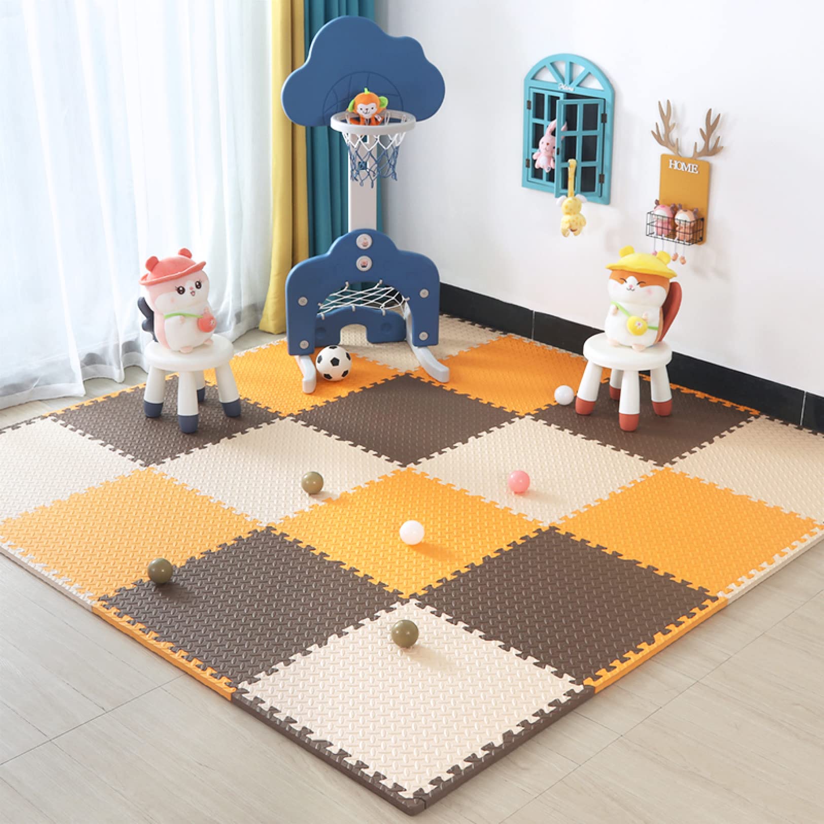 Amazon.co.jp: ジョイントマット 60*60*2.5*8 タイルカーペット 防音 