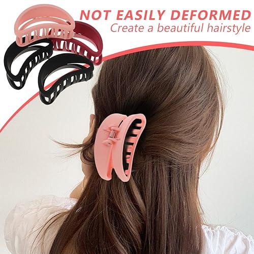 Miniatura 8 de Lurrose 4 pinzas para el cabello de estilo grande, pinzas curvadas para mujeres y niñas (colores aleatorios)