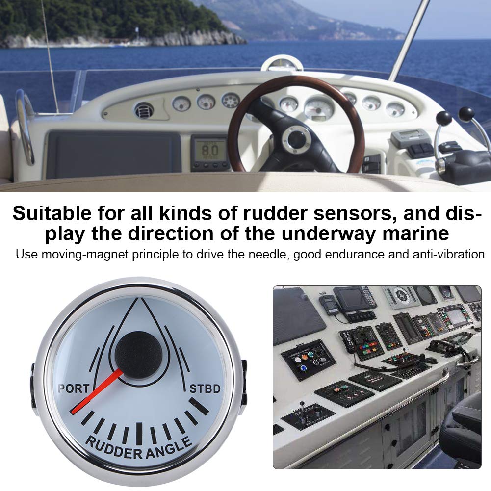 Meter, 52mm Universal Angle Indicator Rudder Angle Meter Boat Accessory,Motorcycle & Powersports 0 Boat Rudder Angle Rudder Angle Meter Rudder for Boat Yacht(Silver