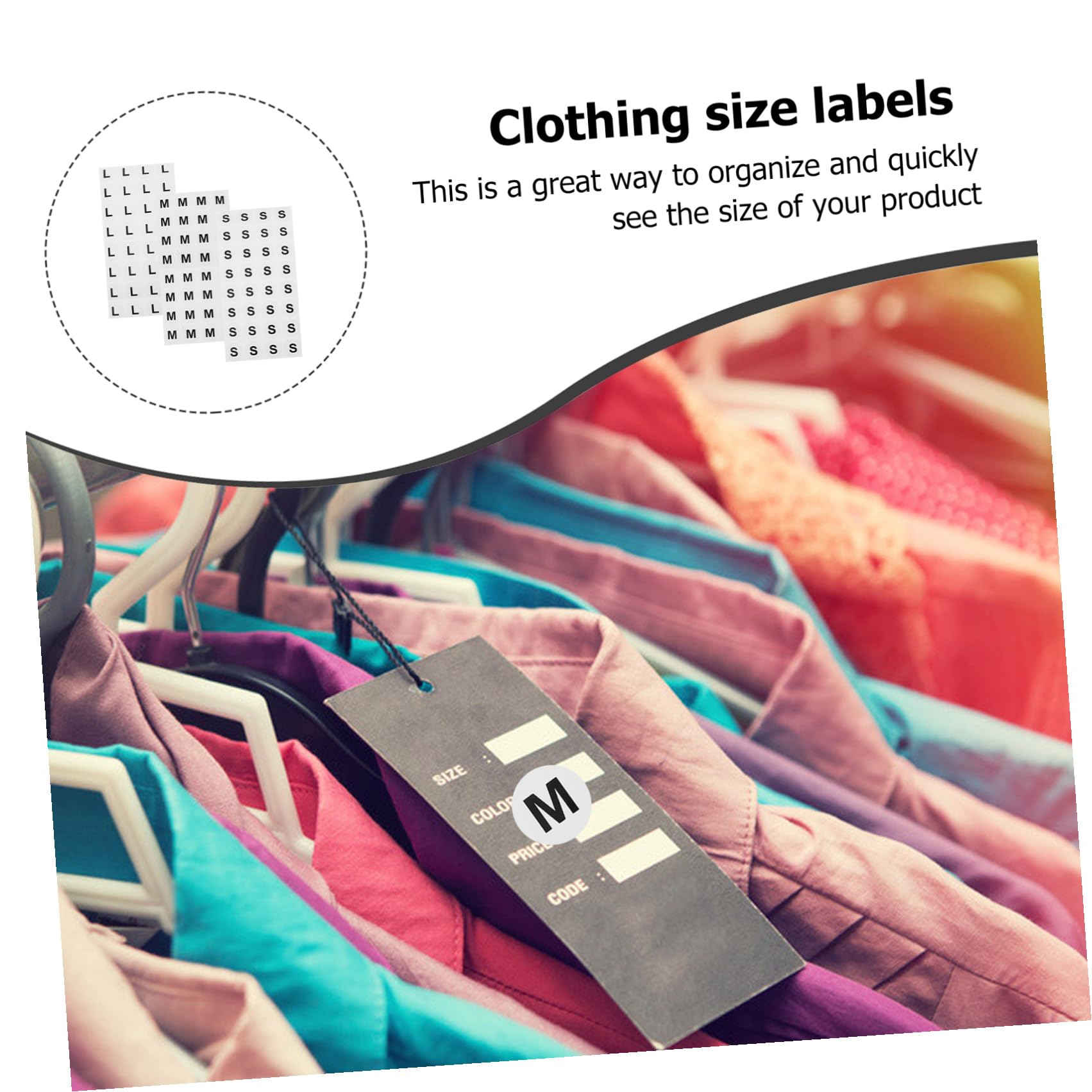 DOITOOL 3 Ensembles Autocollants Petites Étiquettes Adhésives Pour Vêtements Tissu Étiquette Autocollantes Etiquettes Autocollantes Étiquettes De Taille Ronde Papier Kraft 1500 Pièces * 3