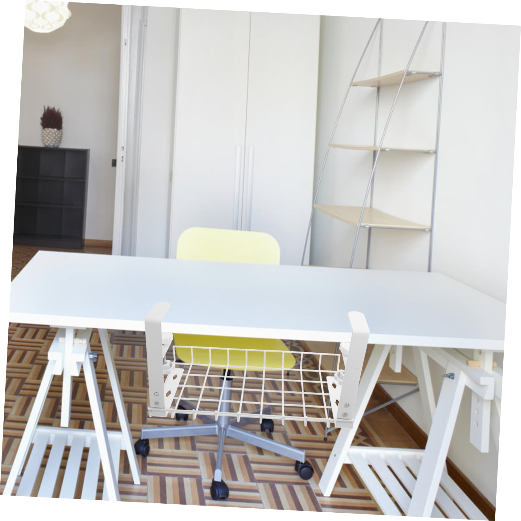 Range-câbles sous Bureau sans Perçage en Fer Blanc, Large Capacité