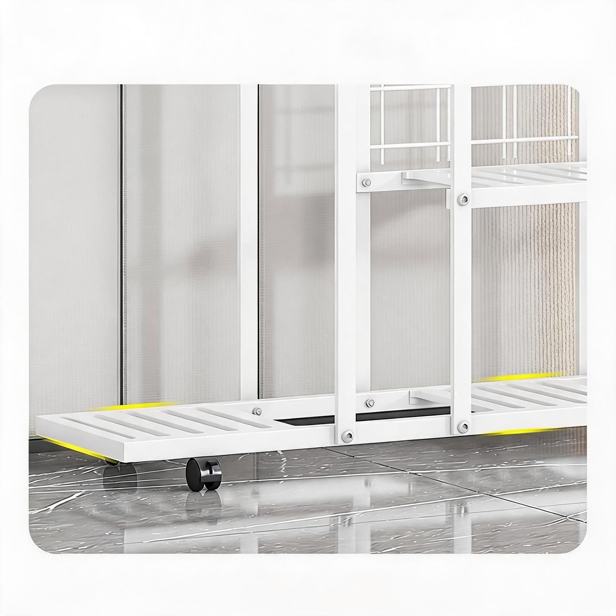 Garvee Porta Piante da Interno ed Esterno, Scaffale per Piante in Ferro per Vasi, Supporto Fiori con Ruote, Espositore Piante Salvaspazio per Soggiorno, Balcone e Giardino (7 Livelli (Bianco))