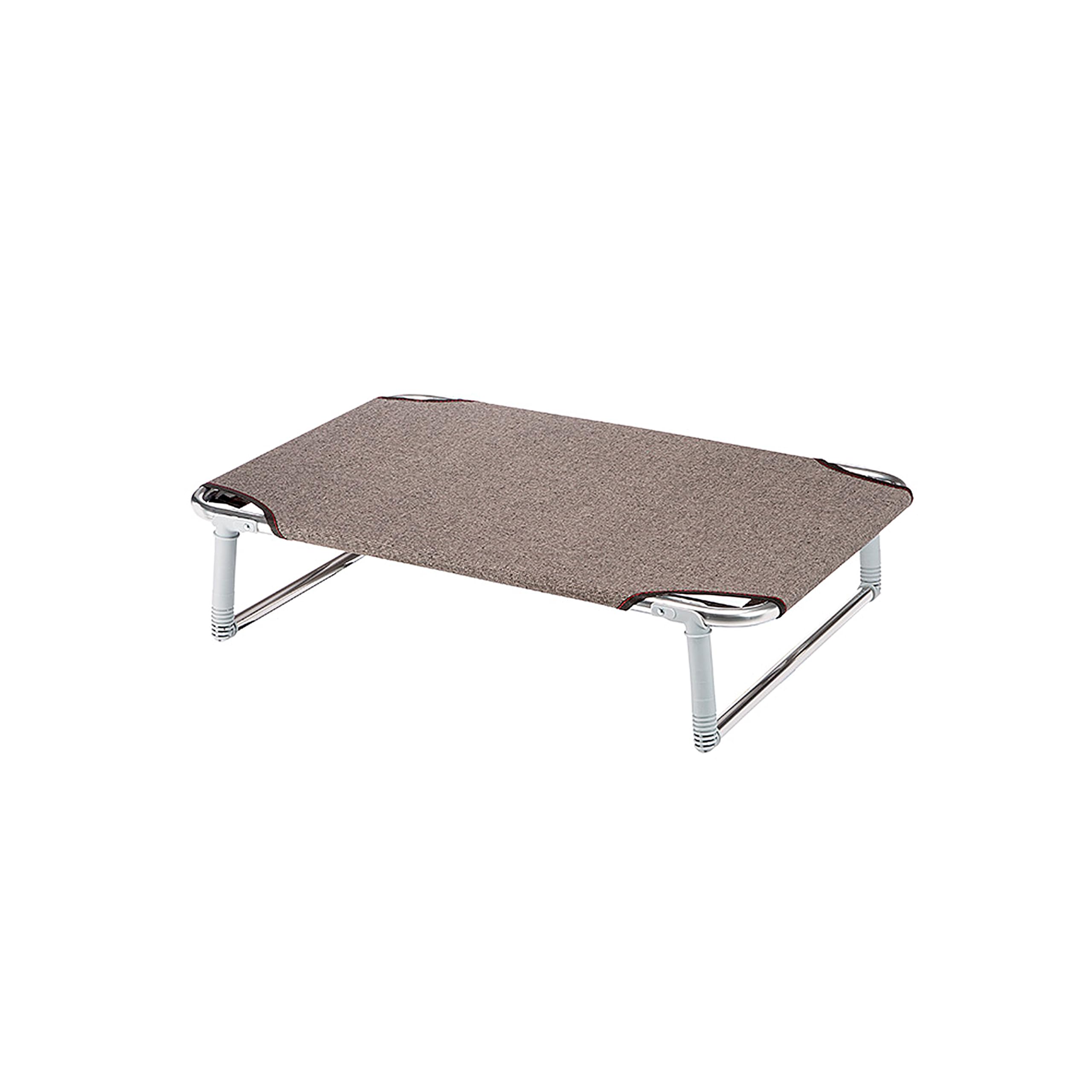 Ferplast Cama elevada Plegable para Perros Dream 80, Cama elevada con una sólida Estructura de Aluminio con elásticos Reforzados, Tela de Tejido, 84 x 54 x h 7 cm Tórtola, Negro (70508989)