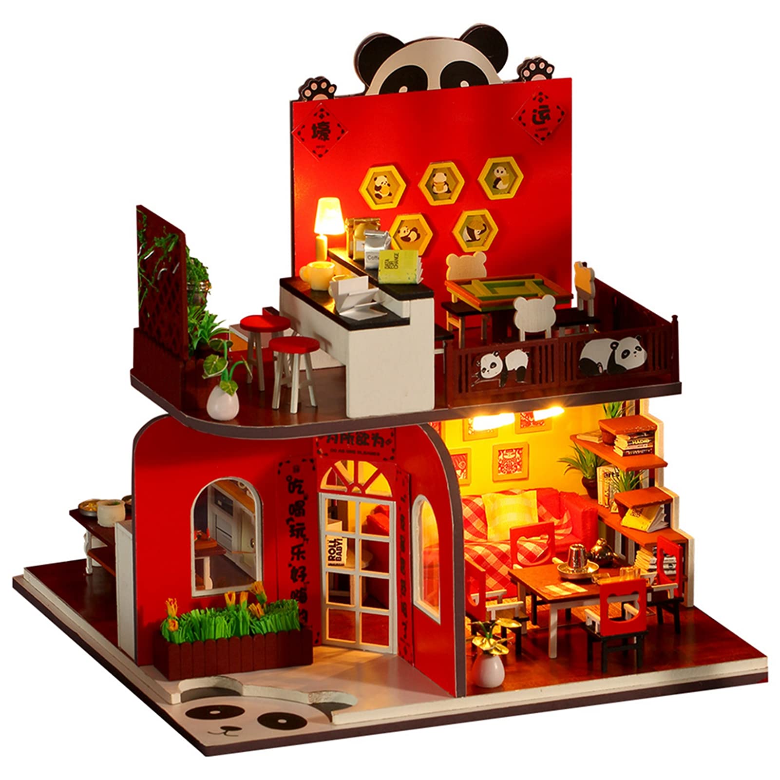 Mini Kit di Mobili per Casa delle Bambole Giocattolo di Assemblaggio Fai-da-te Ecologico per Adulti per la Decorazione Domestica 9,6 X 9,4 X,4 Pollici