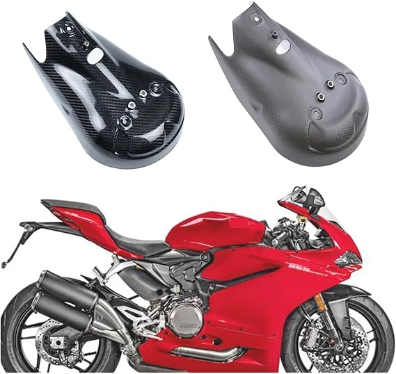 Compatible with Ducati Panigale 1299 959 V2 Carbon Fiber Exhaust Pipe Cover Protection Heat Shield Motorcycle Fairing Kits Accessories Moto(Twill Glossy)