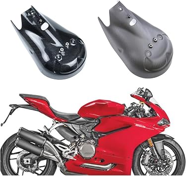 Compatible with Ducati Panigale 1299 959 V2 Carbon Fiber Exhaust Pipe Cover Protection Heat Shield Motorcycle Fairing Kits Accessories Moto(Twill Glossy)