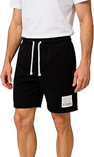 MIZA Men's Casual Sports Shorts with Side Pockets Drawstring Elastic Waist Comfortable Material Youth Shorts