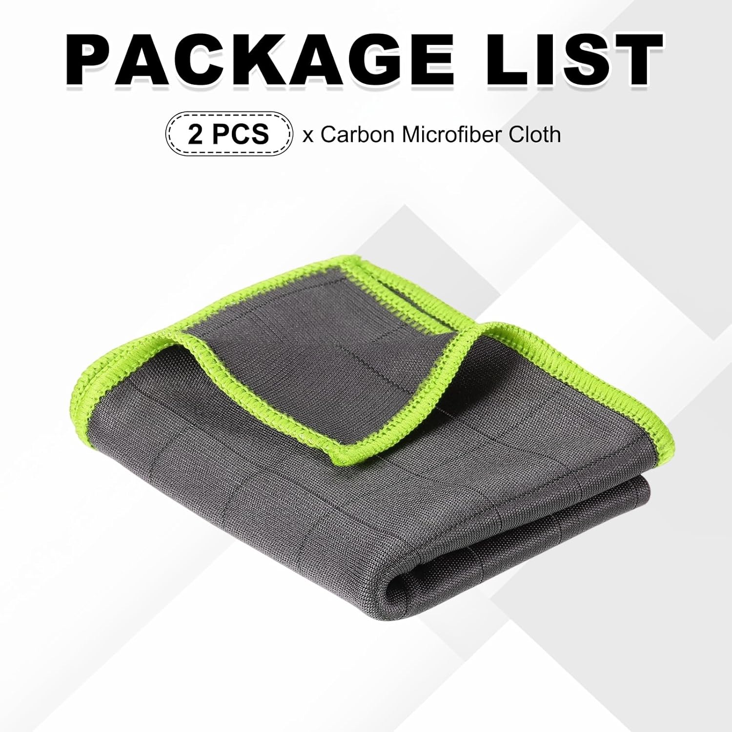PATIKIL 20 x 16 Inches Carbon Microfiber Cloth, 2PCS Ultra Absorbent Streak Lint Free Cleaning Towels Polishing Glass Drying Towel for Mirror Window Kitchen Cars Dish, Green