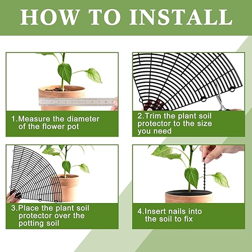 Miniatura 5 de Sawysine 3 piezas de cubierta para macetas de plantas de animales con recorte central, protectores de suelo para plantas (negro, 20.5 pulgadas)