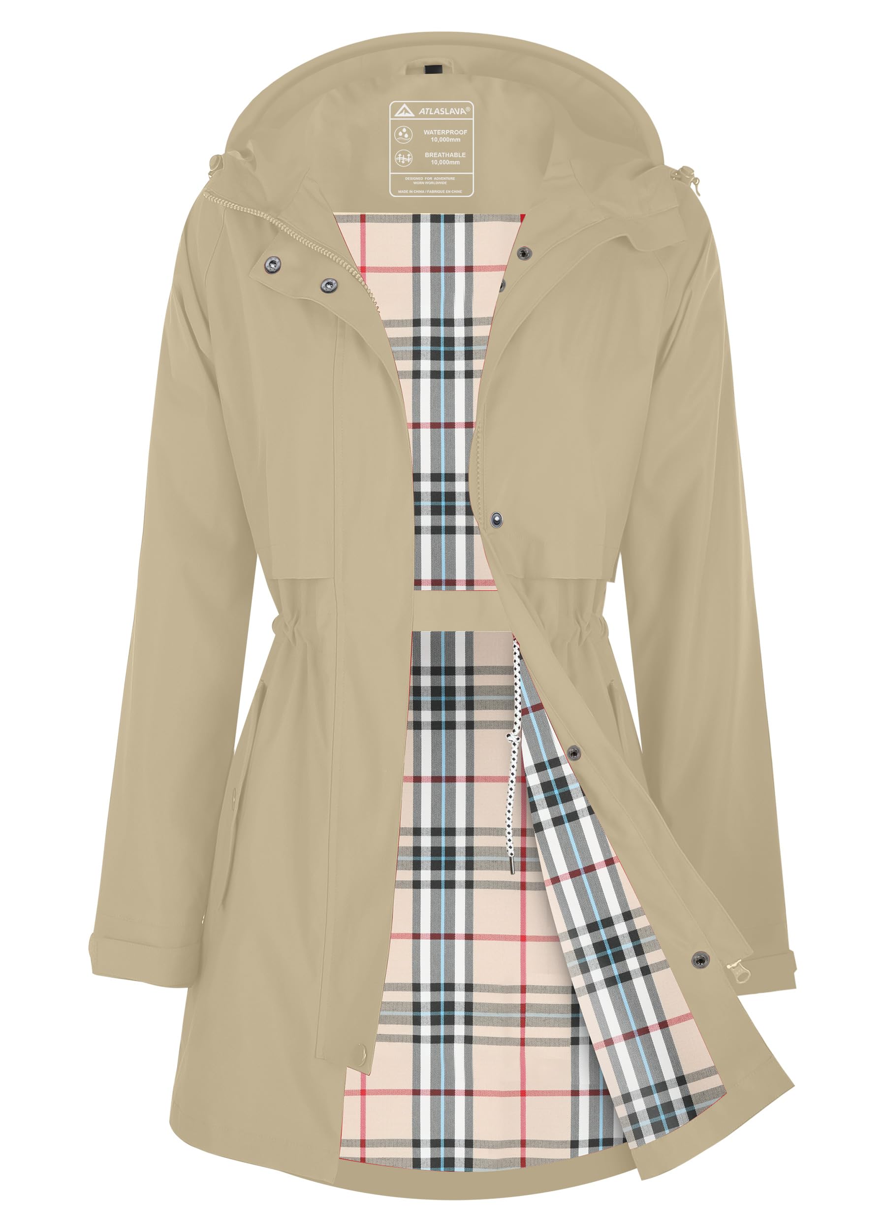 Damen Regenjacke Regenmantel Wasserdicht Kapuze Women Rain Jacke Übergangsjacke Outdoor Frühling Sommer Herbst S-3XL