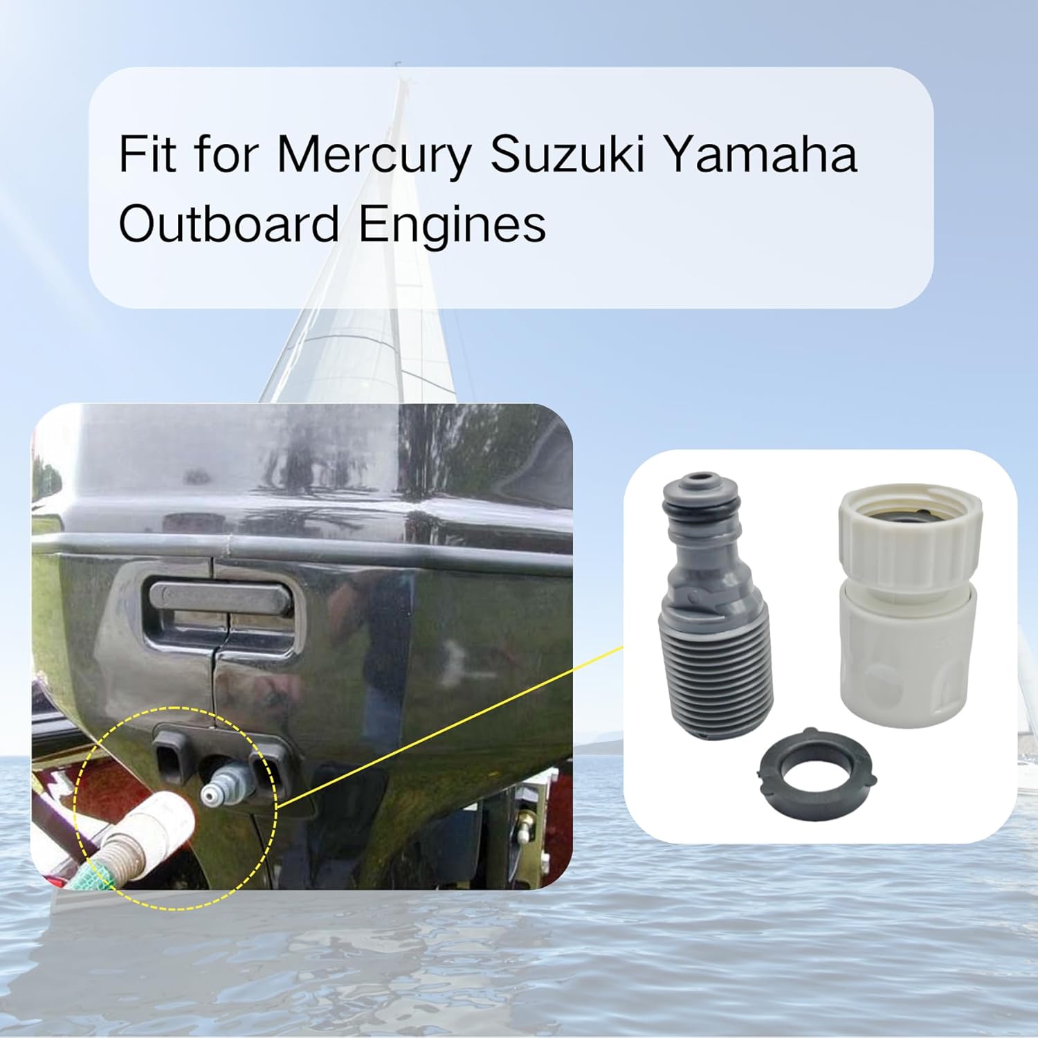 Boat Marine Outboard Flush Adapter Kit for Mercury Yamaha and Suzuki Engines