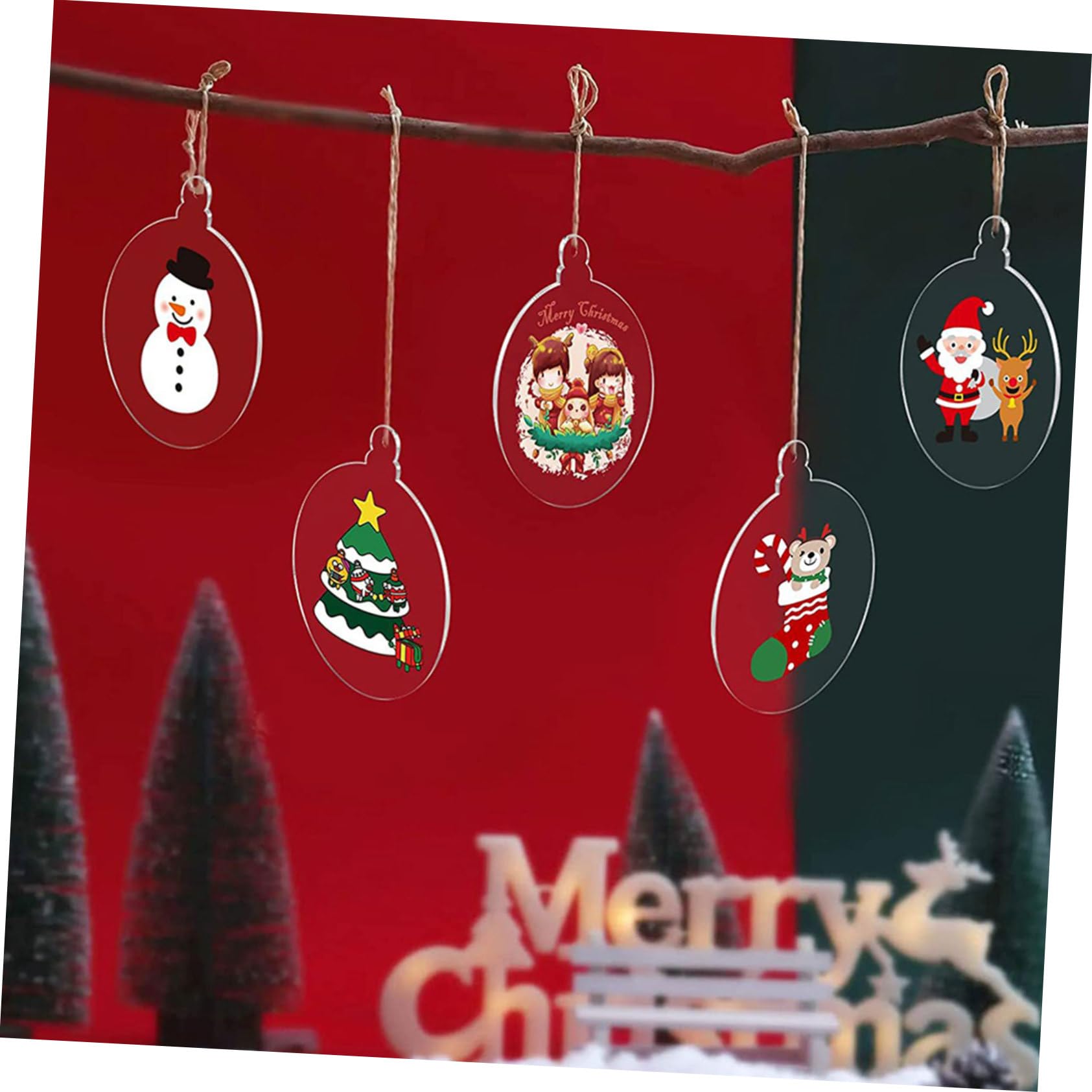 Cabilock 5 Juegos Manualidades Navideñas Christmas Tree Árbol De Navidad Decoración De Otoño Decoración Colgante De Navidad Adornos para Colgar En La Repisa De La Chimenea 20 Piezas * 5