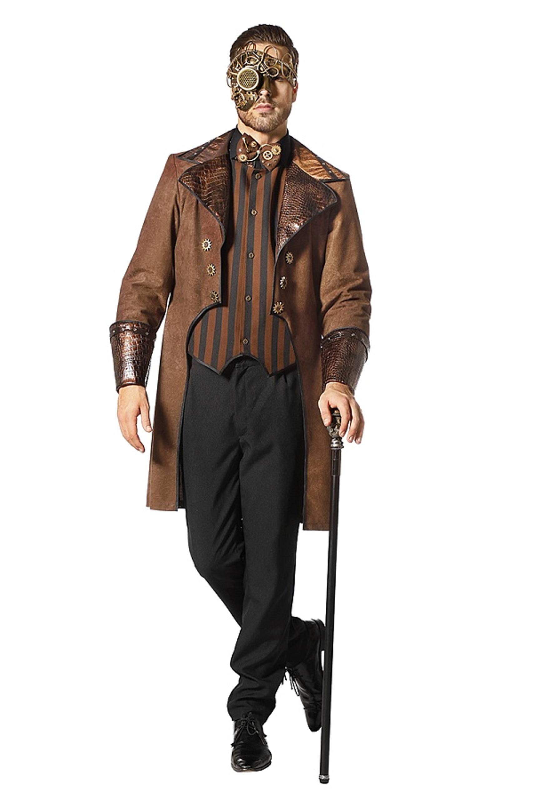 Herren Vintage Gothic Steampunk Hemd – Mittelalter Kostüm Für Fasching, Halloween, Festival