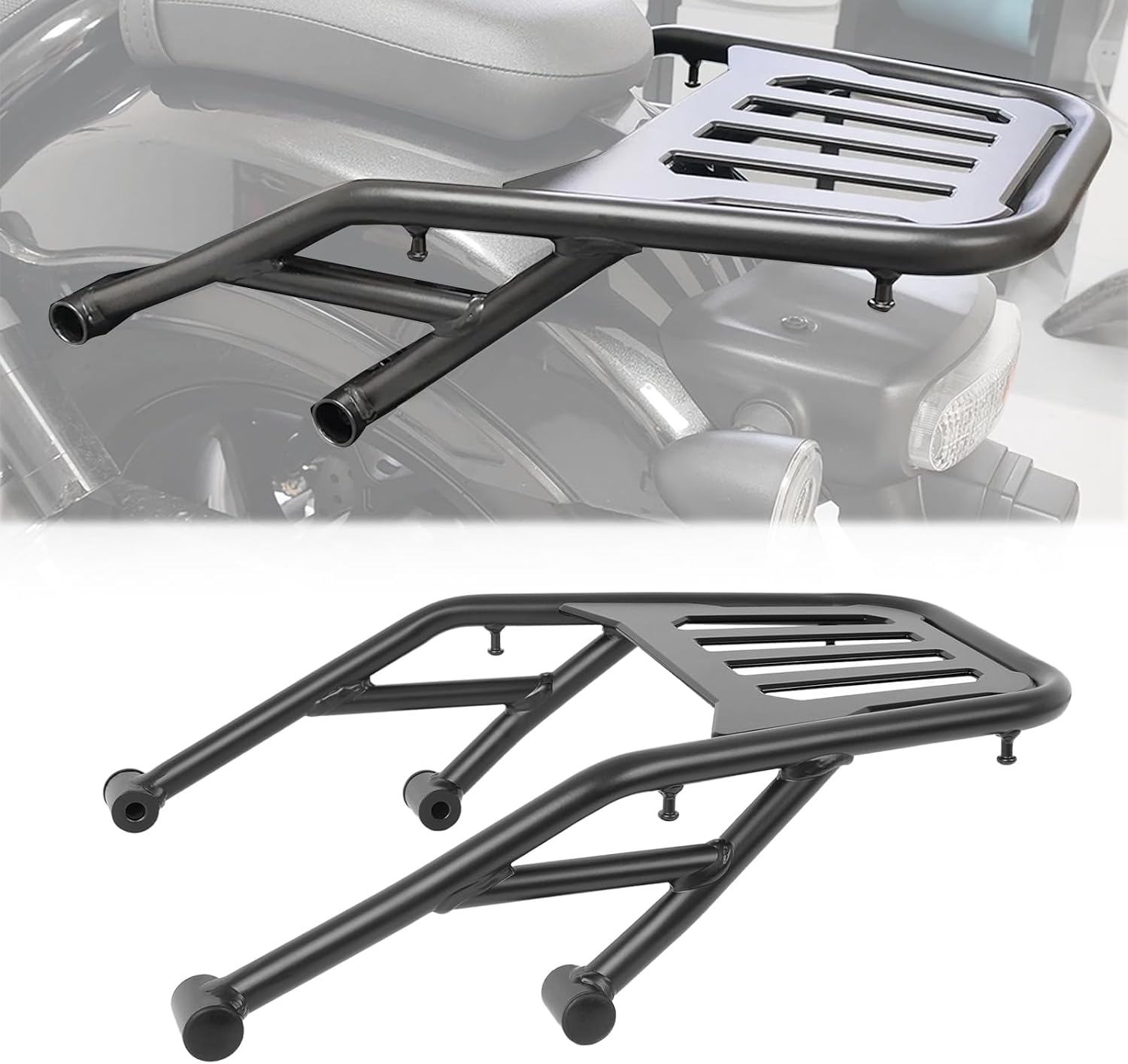 Motorcycle Luggage Rack for Honda Rebel 1100 CMX1100 2021-2025 CMX 1100 Detachable Rear Rack Tail Rack Luggage Rack with Upgraded Wider Carrier Panel (Black)