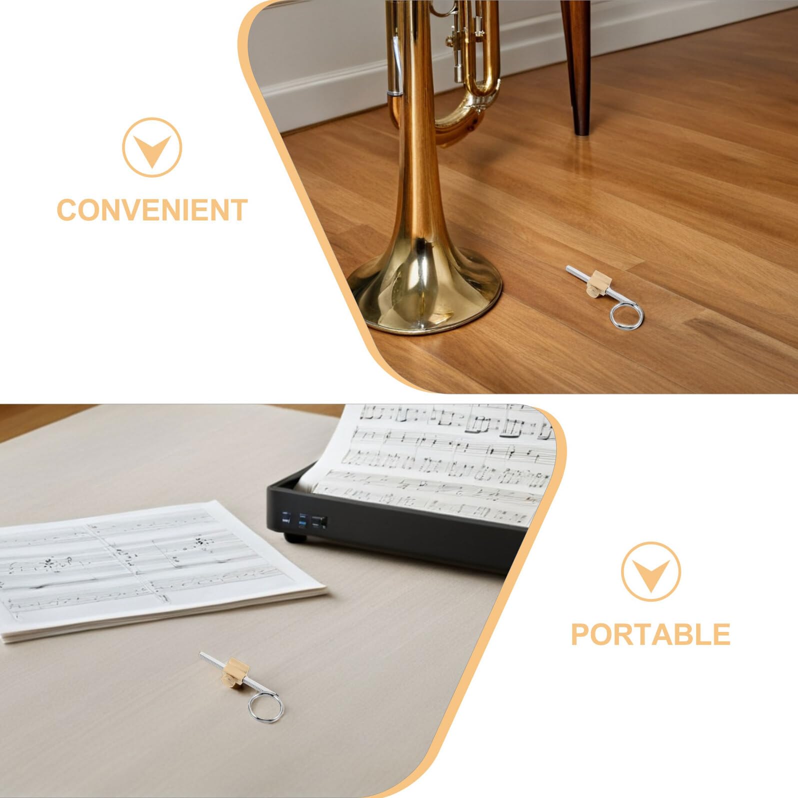 HEMOTON 2 Pièces Anneau de Traction Design Ergonomique Léger en Métal Argenté Accessoire Indispensable pour Trompette et Cornet pour Pratique Jazz et Performance