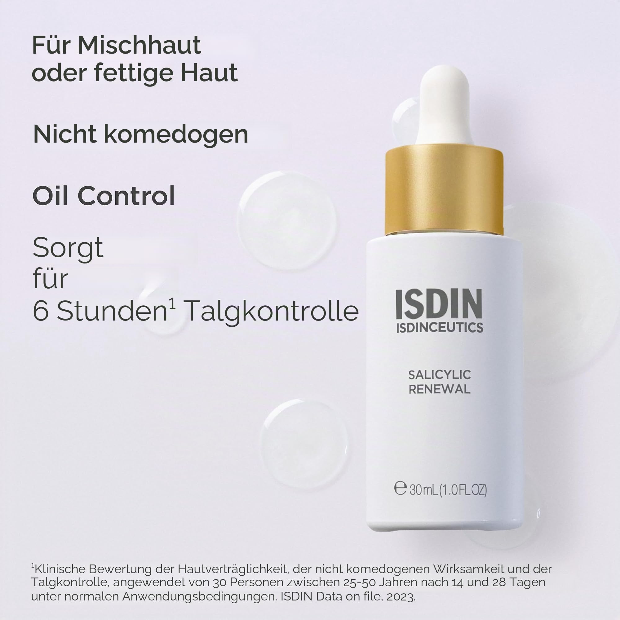 ISDIN ISDINCEUTICS Salicylic Renewal Gesichtsserum mit Salicylsäure, reduziert Unvollkommenheiten und Falten, Anti-Aging, schnelle Absorption, leichte Textur, 30 ml