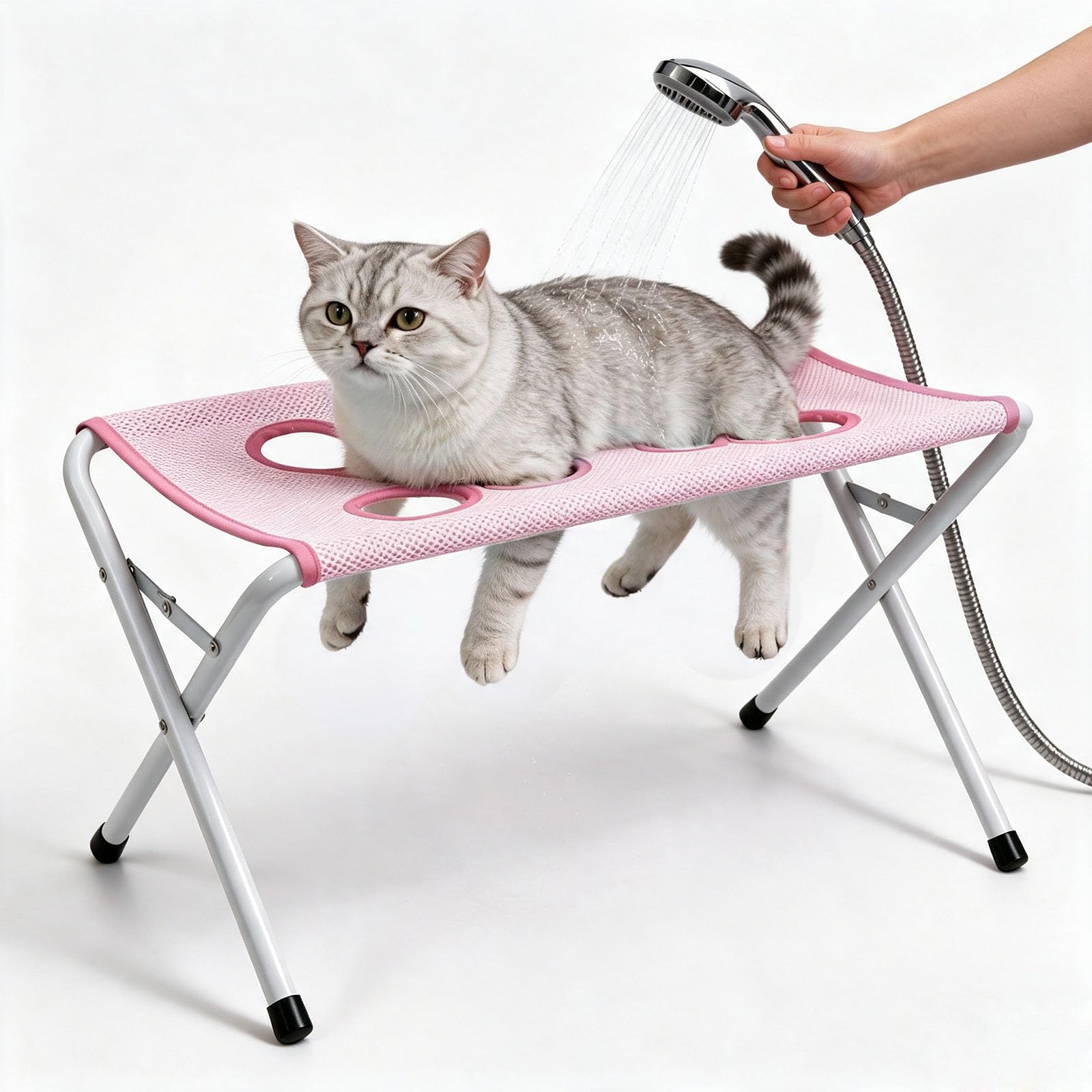 Table de Toilettage pour Chien Chat, Support de Bain Toilettage Pliable