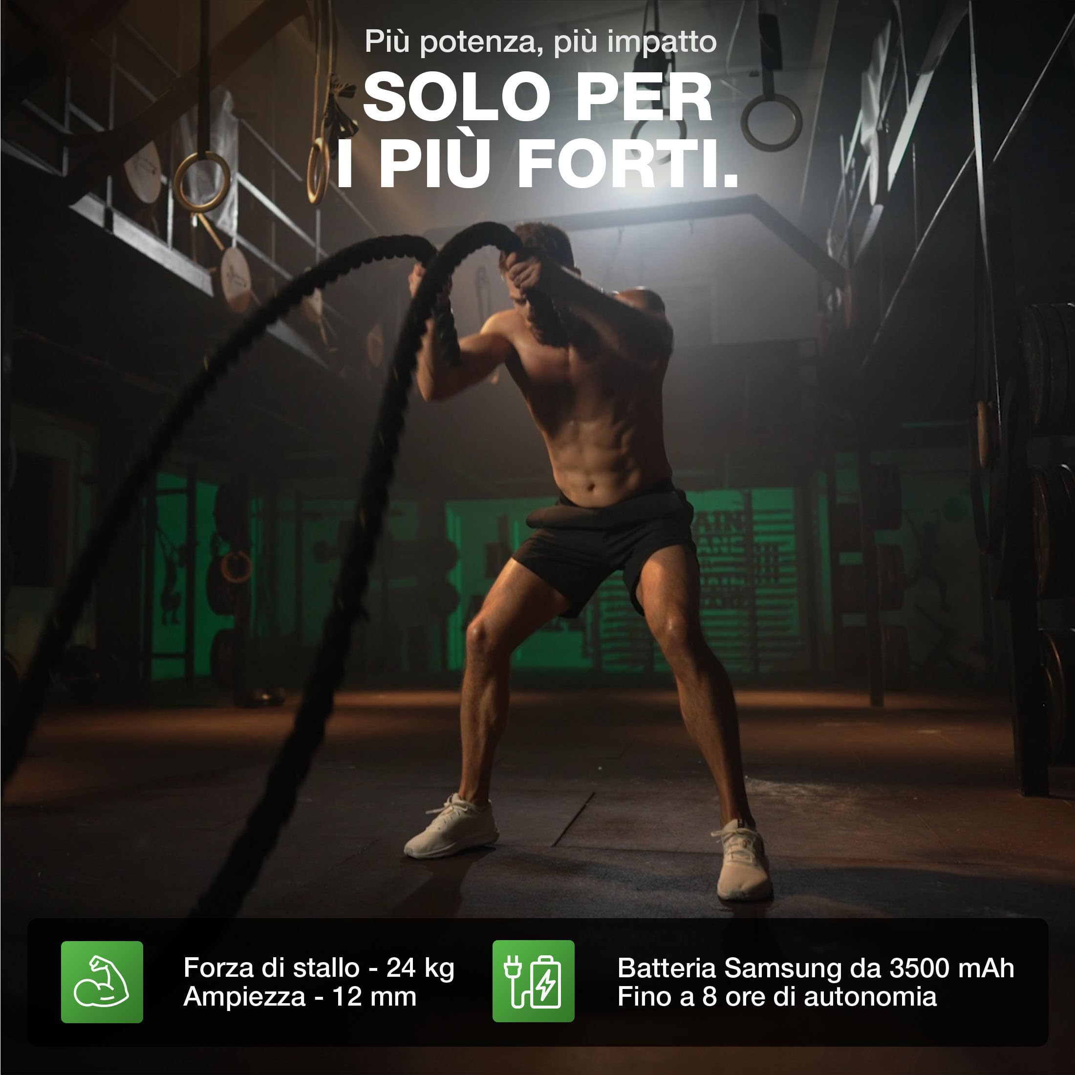 DONNERBERG® Proberg Pistola Massaggiante Professionale Per Tessuti Profondi | Ampiezza Di 12 mm, 24 kg Di Forza, Batteria Samsung Da 3500 mAh, 7 Testine In Silicone, Garanzia Motore 7 Anni
