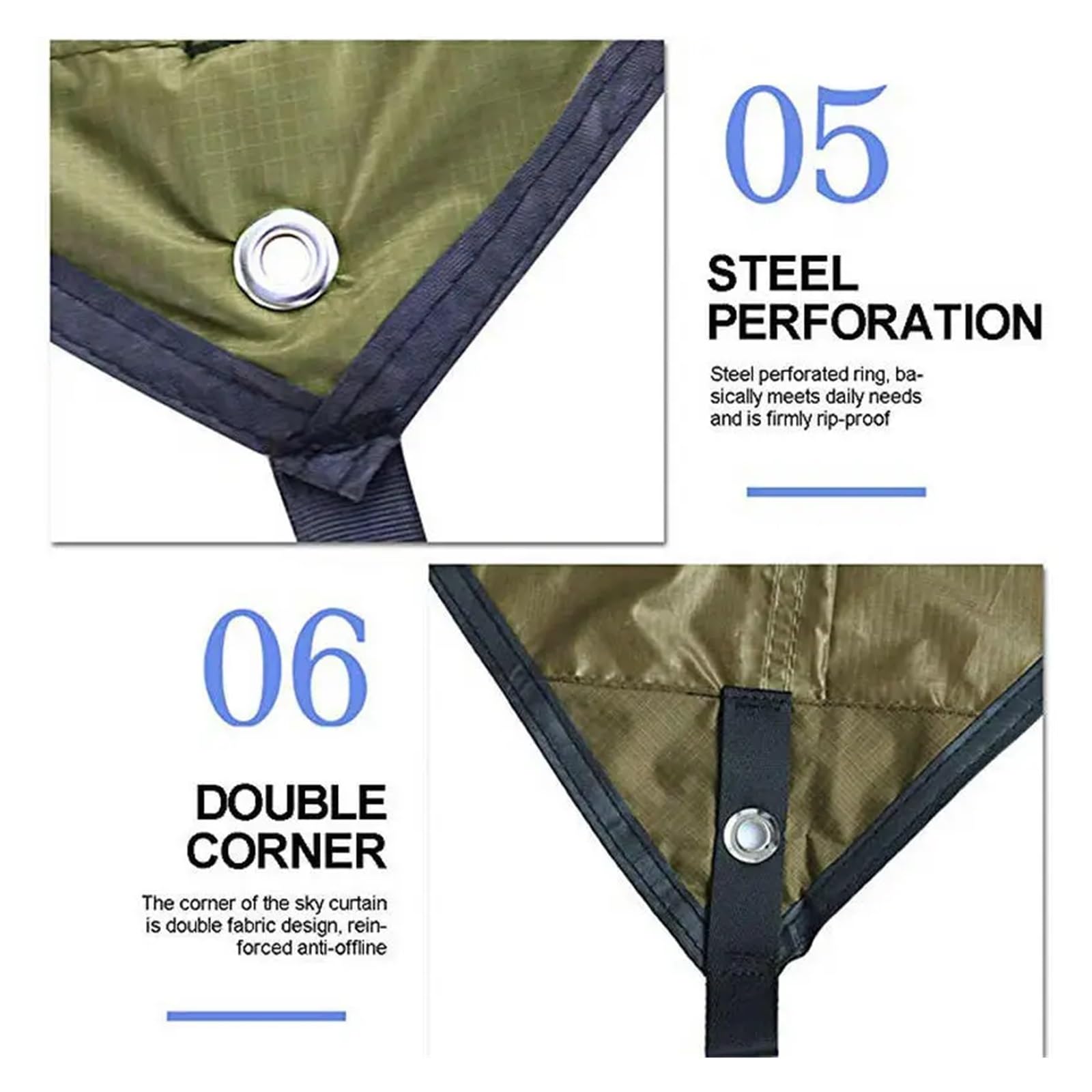 Bâche imperméable en forme de losange - Tente de camping en plein air - Hamac - Anti-UV - Auvent de jardin - Ultra léger - 350 x 280 cm - Gris
