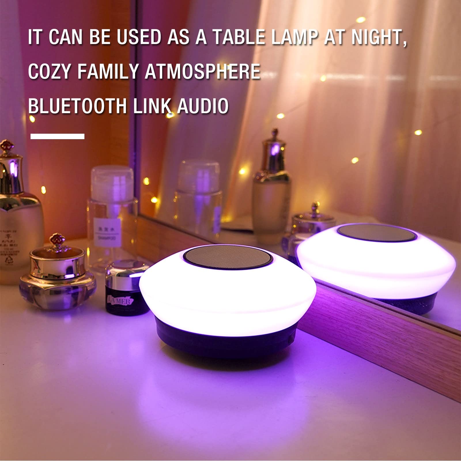 Lampes pour Parasol Rechargeable Bluetooth sans Fil, 8 Couleurs Changeantes, Lumière d'Atmosphère Extérieure