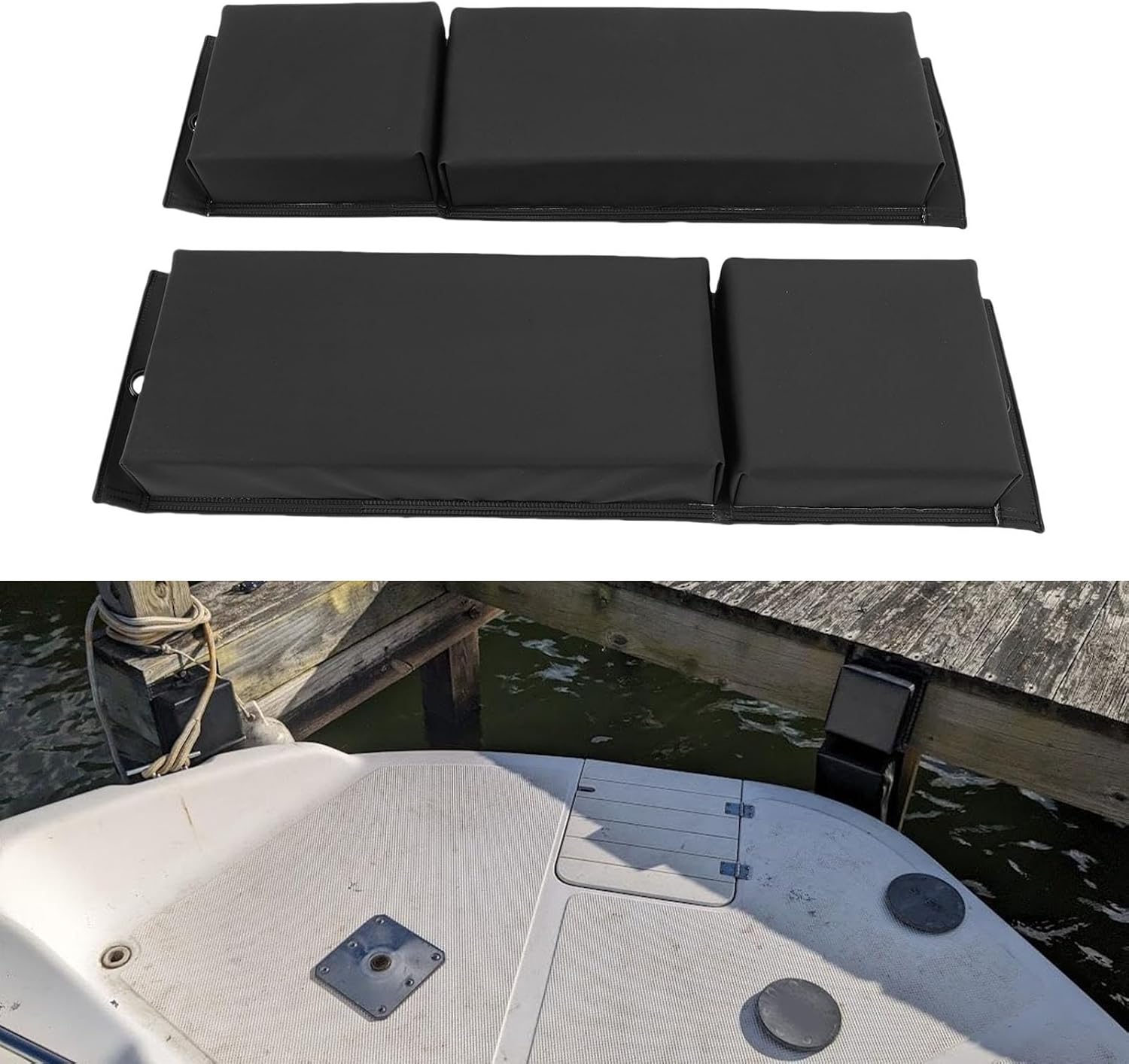 Fabater 2PCS Boat Bumpers for Docking, 24in X 6.5in Anti Impact Vertical Protection Marine Dock Bumper Guard Jet Ski Bumpers, Boat Fenders Bumpers with 2 Ropes