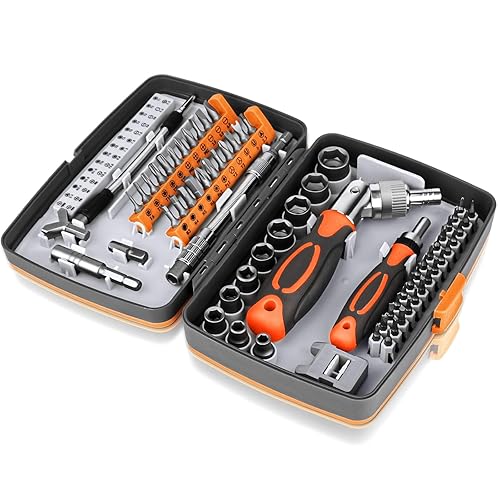 Ratcheting Screwdriver Set 68 in 1 Socket Set & Magnetic