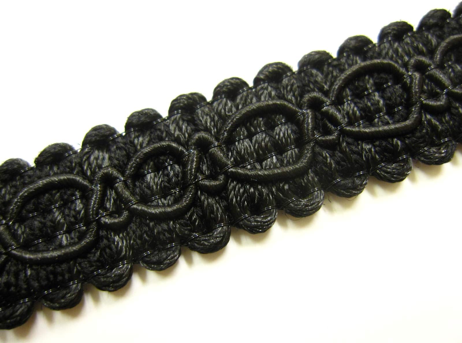 Upholstery Chair Braid Gimp Fabric Trim Trimming Edge, Colour: Black