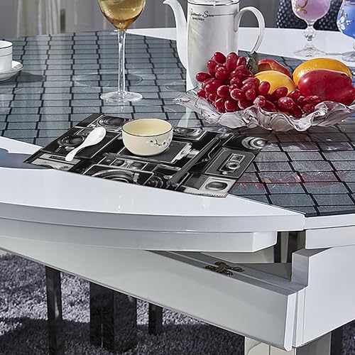 Miniatura 4 de Retro Cool Camera Collection Placemats Set of 6 Washable Non-Slip Waterproof Place Mats Rectangle Canvas Heat Resistant Table Mats for Party Kitchen