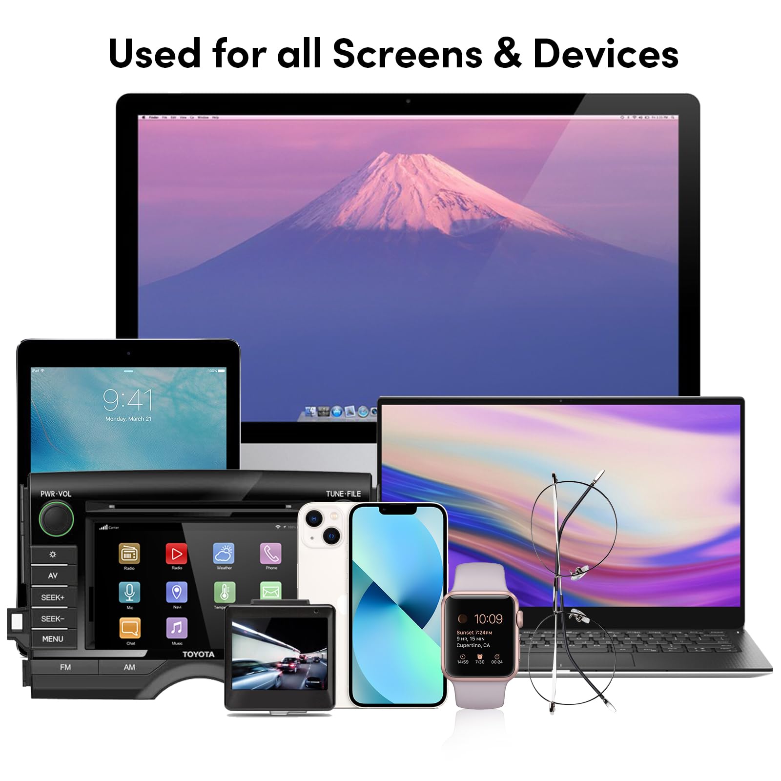 Limpiador de pantalla a prueba de huellas dactilares, limpiador de niebla 3 en 1, seguro para todos los teléfonos, computadoras, portátiles, tabletas y pantallas de coche (gris y rosa)