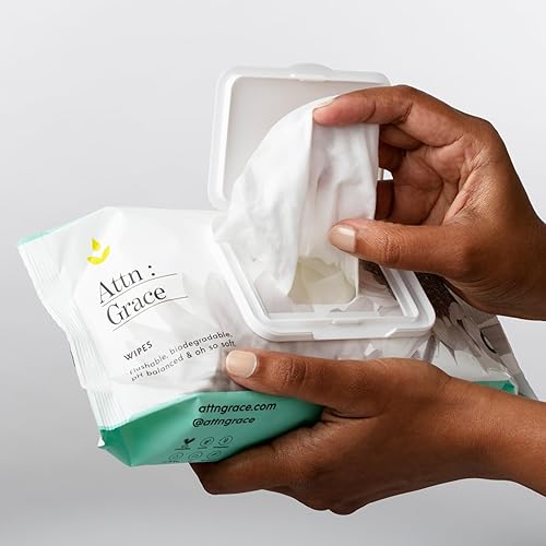 Miniatura 3 de Attn Grace Toallitas húmedas desechables para mujer (60 unidades) - Limpia y refresca con aloe vera y aceite de cocoingredientes suaves y naturales