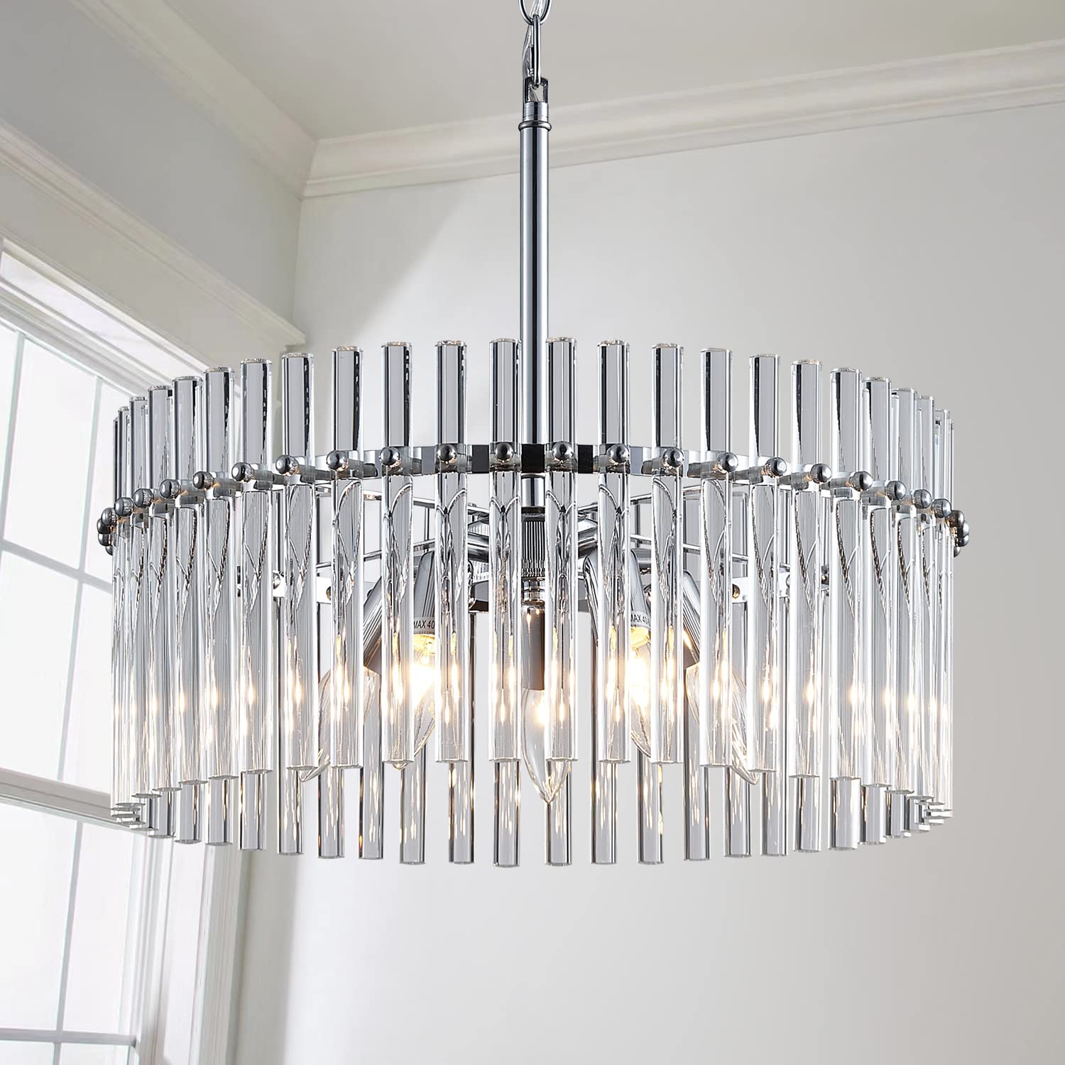 Shrine Modern Crystal Chandelier with 5 Lights,Round Chandeliers, Round