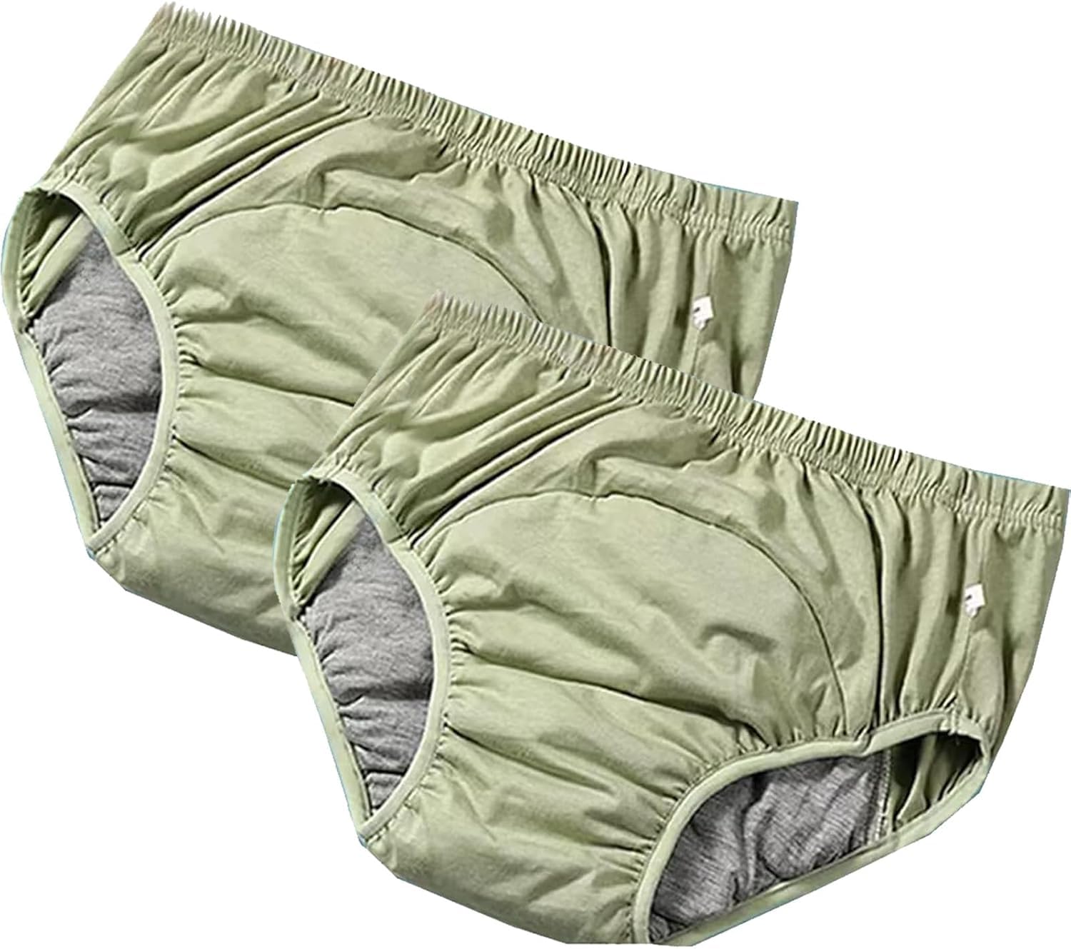 Adults Incontinence Underwear, Incontinence Leakproof Pants, Reusable Diaper Cover,500CC Incontinence Pants Covers,Briefs for Men, Women, Older Children and Teens 2 Pack (Green, X-Large)