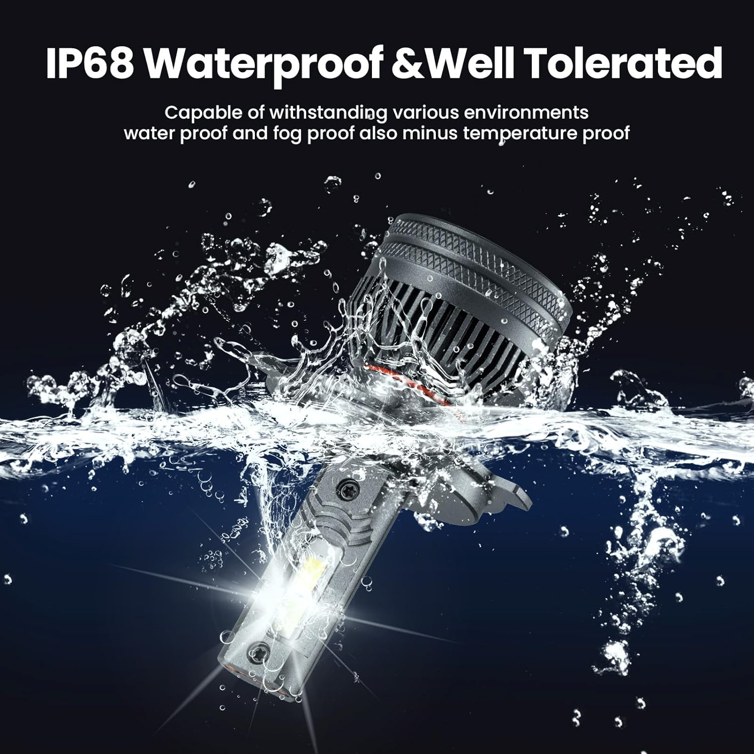 H4/9003 Fog light Bulbs - 13,000LM Super Bright 6500K Cool White, 800% Brighter Than Halogen, 1:1 Size H4/9003/HB2 Fog Light Bulbs, 50,000 Hours Lifespan with Cooling Fan, Plug & Play, Pack of 2