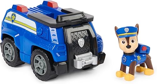 Paw Patrol, Chase's Patrol Cruiser, auto de juguete con figura de acción coleccionable, juguetes para niños y niñas de 3 años en adelante