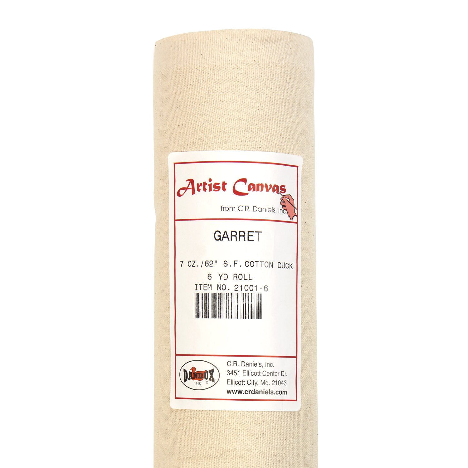 Nasco 1100424 Fine Arts Unprimed Cotton Canvas Roll, 6 yds x 62" - Image 2