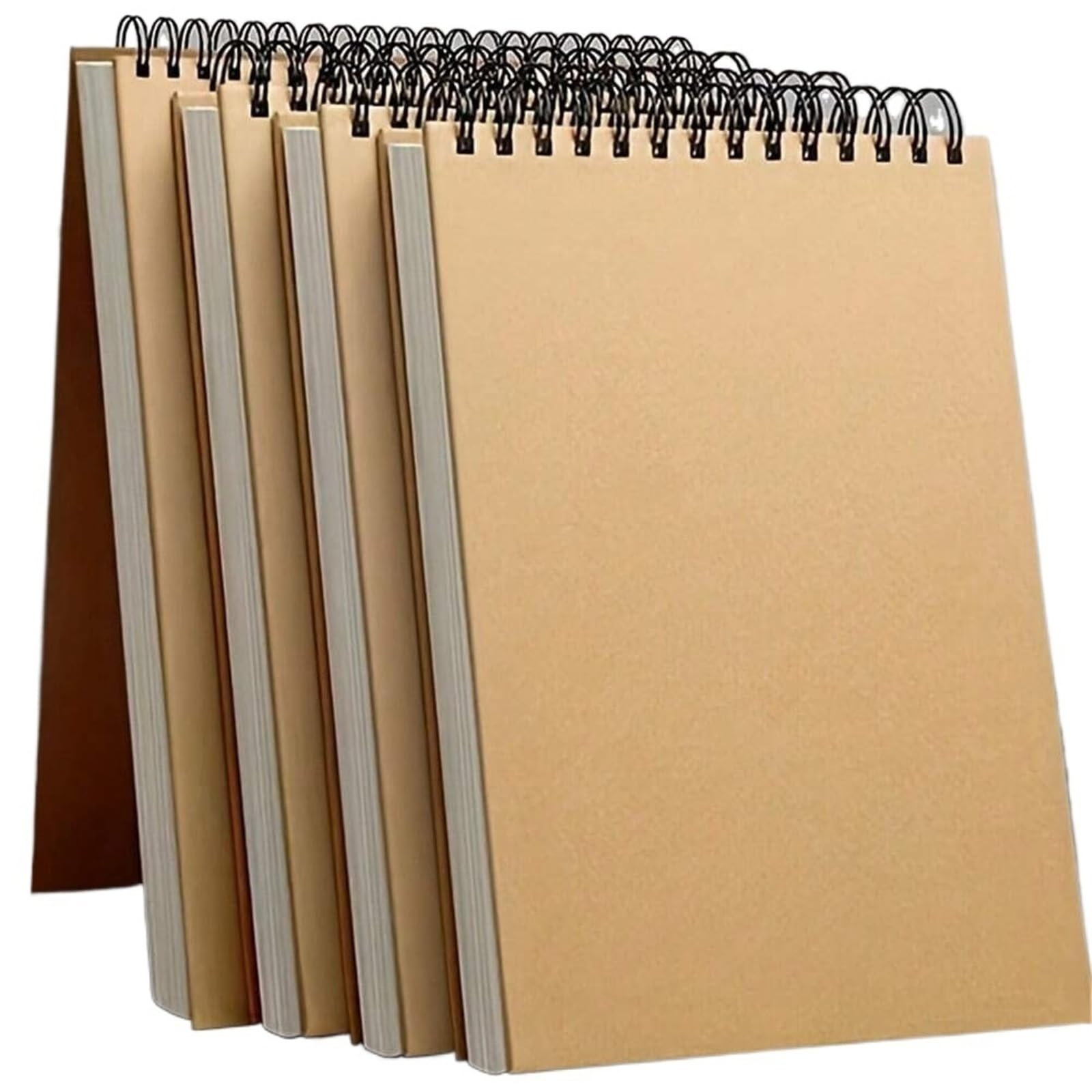 Spiral Bound Sketch Pad 1 Pack 30-Sheets,Vintage Cowhide Sketchbook –Top Spiral Bound Sketch Pad(A5)