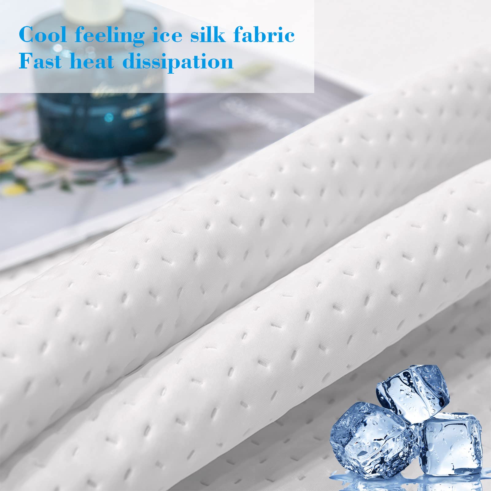KANKAEU Coperta Estiva 150x200 cm, Coperta Refrigerante Letto,Coperta Estiva Matrimoniale, Assorbente del Sudore e Traspirante, Coperta Rinfrescante Letto, Mantiene Fresco Tutta La Notte, Bianco