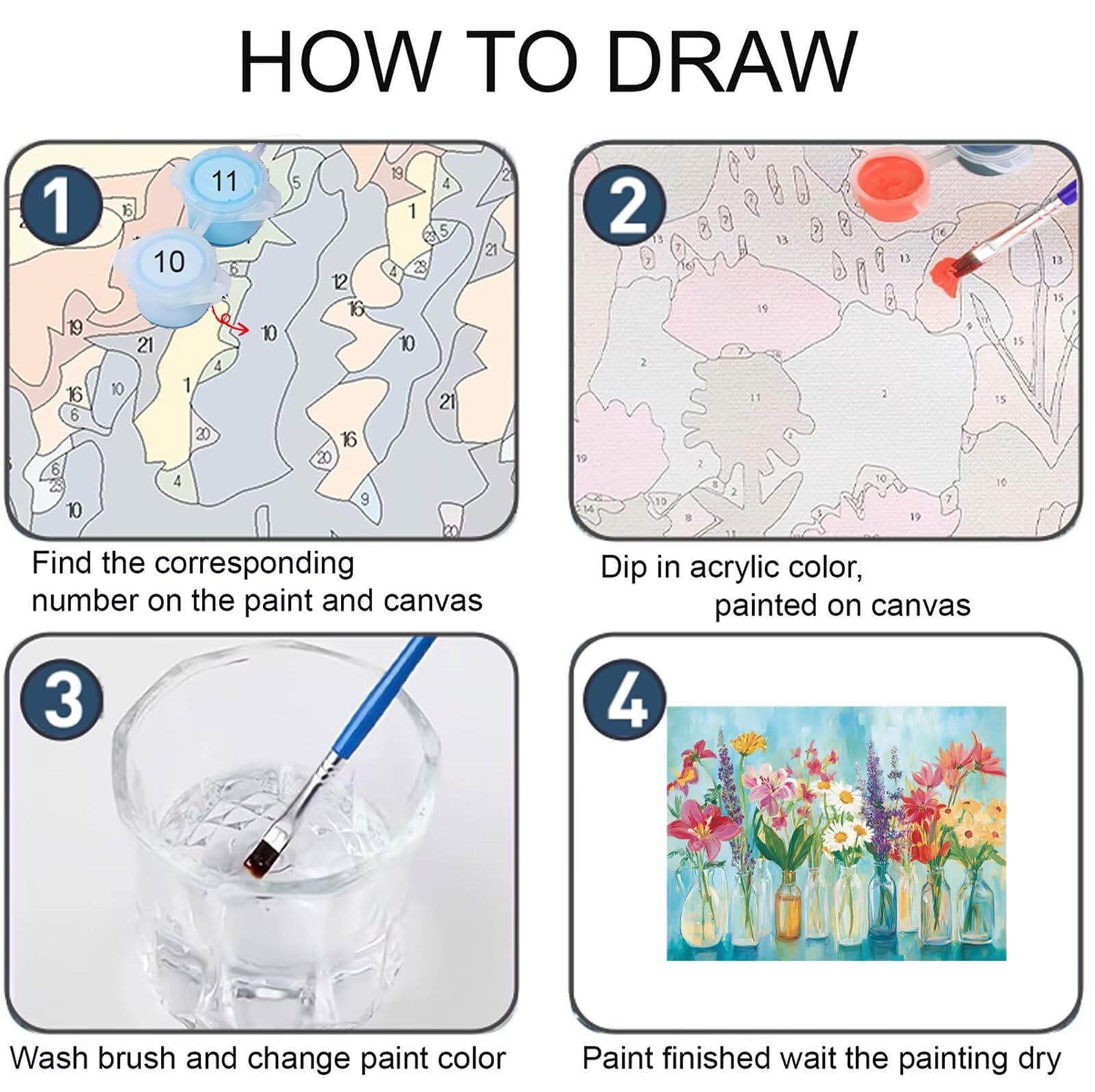 Malowanie według numerów dla dorosłych wazon malowanie według numerów kwiat Paint by Numbers Hobby Kreatywne DIY zestawy do malowania olejnego na płótnie, dekoracje damskie prezent 60 x 90 cm bez ramy