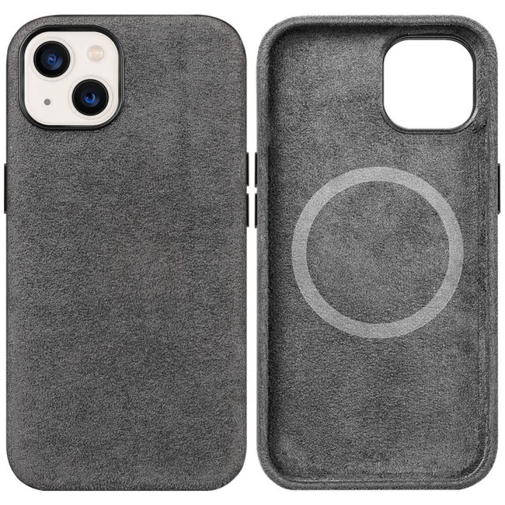 Housses de protection pour iPhone 13 Pro Max : étui cuir antichoc de luxe gris pour 13mini - 7