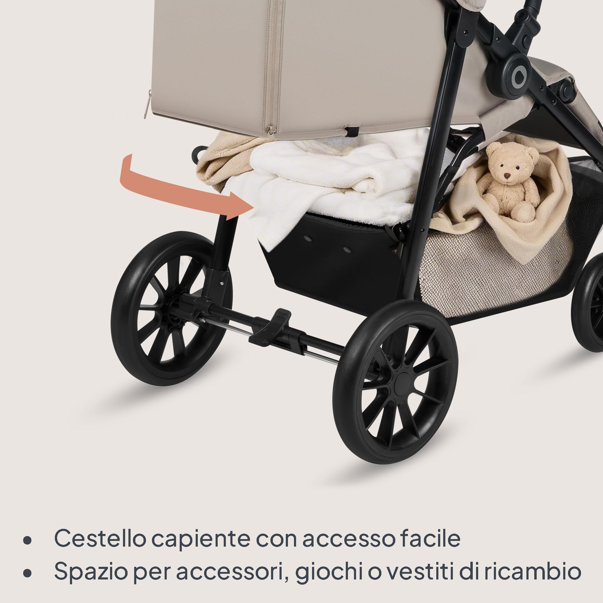 LIONELO EMERALD Passeggino Leggero Compatto Pieghevole Bambini 22 kg 4 anni Chiusura una Mano Ruote EVA Schienale Reclinabile Cappottina Impermeabile XXL UPF50+