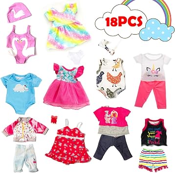 ebuddy 10 Sets of Doll Clothing Accessories Including Bikini Dress Outfits For 43 cm Newborn Baby Dolls