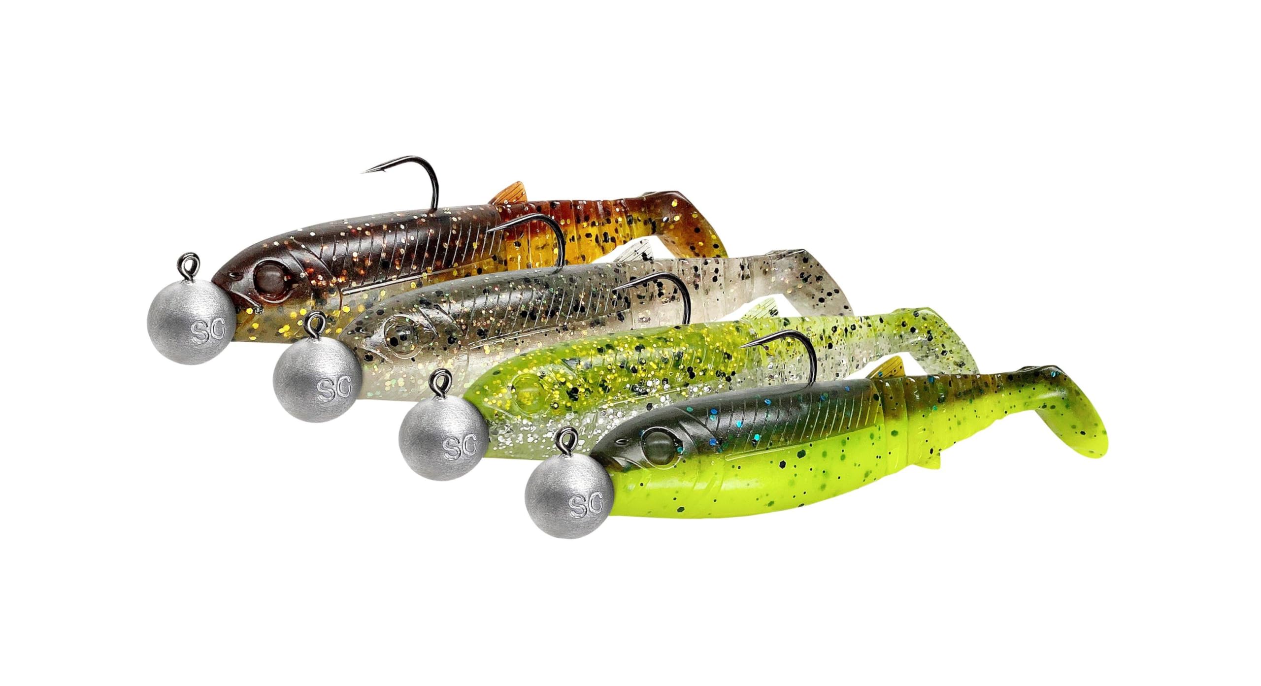 Savage Gear Cannibal Shad Mix – Paddle Tail Shad Lures for Perch, Pike, Zander, Trout, Catfish – UV Active, Strike-Triggering Scent, Freshwater & Saltwater Angler Kit Dark Water Mix 12.5 cm