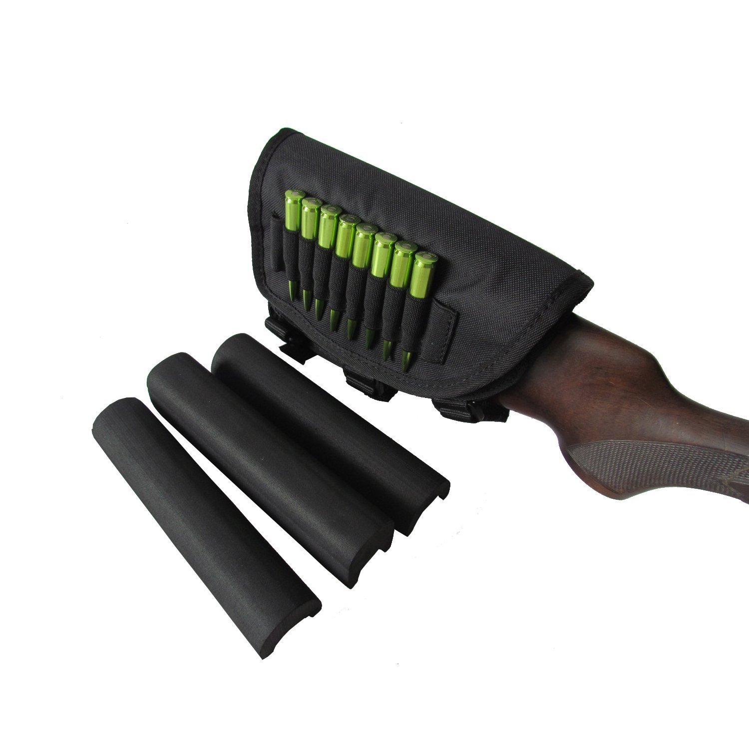 TOURBON Sacoche pour Cartouches de Fusil à Hauteur réglable - Appui-Joues pour droitiers, Noire