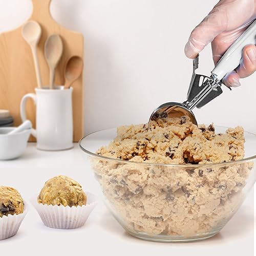 Vista 14 de Meadow Lane Cuchara de gatillo, tamaño #24 (2 pulgadas de diámetro), capacidad de 2.7 cucharadas, acero inoxidable, control de porciones, cuchara