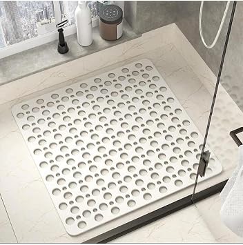 Seahome Kayd rmaz Du akabin Banyo Ve Du  Paspas  Kare Bubble Vantuzlu Yap r 54 X 54 Cm BEYAZ RENK SEA149B